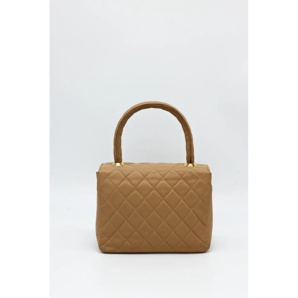 Chanel Square Beige Matalesse Top Handle Lambskin‎ Quilted Bag